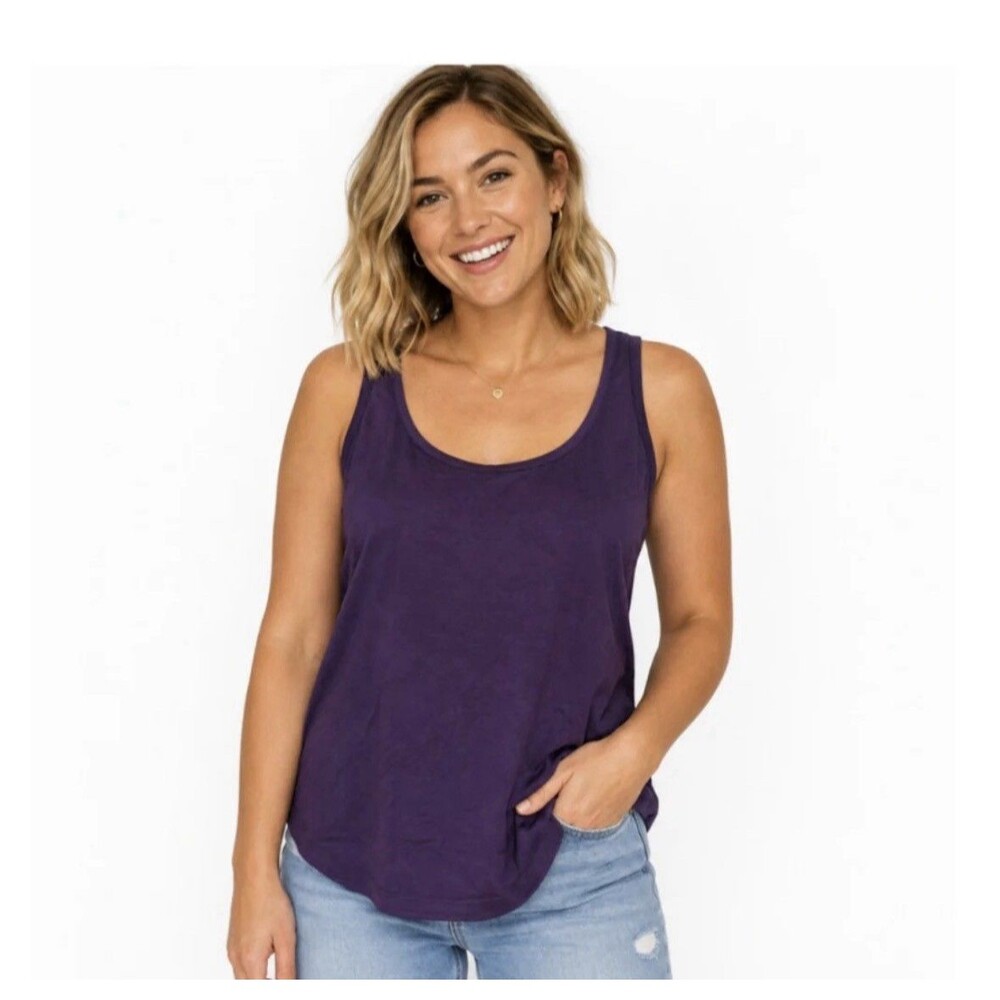 Haven Well Within Scoop Neck Tank Top Purple Womens Size S Rayon Viscose NWT